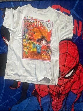 IT Chapter Two White Short-Sleeve Graphic Tee with Carnival Print